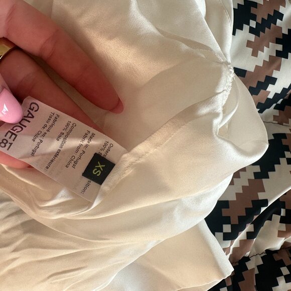 NWT Gauge81 Sabinas Silk Wrap Shirt In Ivory Sz XS Back Closure High-Low Hem - Picture 8 of 13